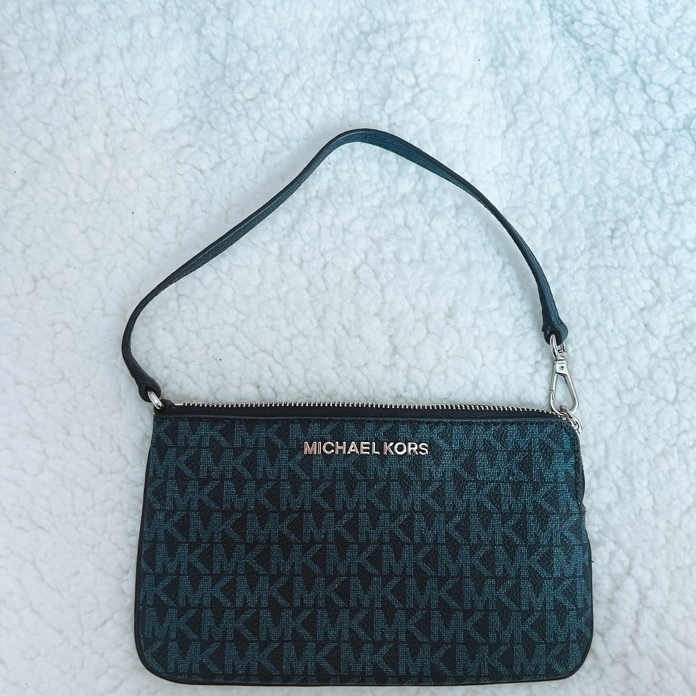 Michael Kors Black and Blue Wristlet